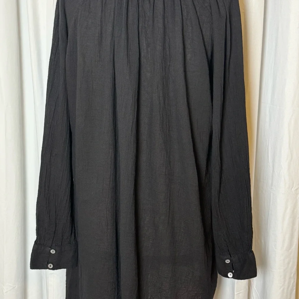 Honorine Paola Dress Cotton Gauze Coverup Black Oversized Womens Small - Picture 8 of 10